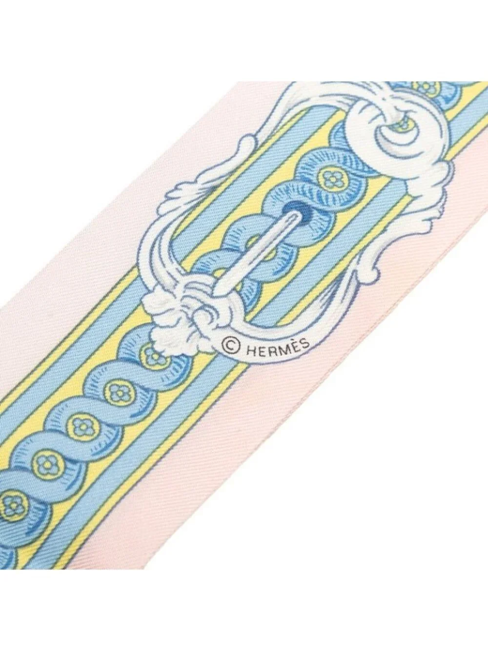 Hermes Twilly Bride de Cour Scarf Pink Multicolor Silk